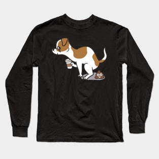 Coffee makes me poop Jack Russell Terrier Long Sleeve T-Shirt